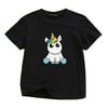 AkoaDa New Children Unicorn T Shirt Cute Baby Kids Short Sleeve Printed T-Shirt Children Clothing