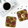 thumbnail image 5 of Balery 4 Pcs Sunflowerleather Coasters Set, Drink Table Cup Coasters For Living Room Kitchen Coffee Decor, 5 of 9