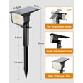 thumbnail image 3 of HOVMAP Solar Lights Outdoor 72 LEDs Solar Spot Lights 1500mAh Battery 3 Modes IP67 Waterproof ABS 6 Pack for Garden Yard Pathway, 2Pc White light, 3 of 12