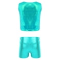 thumbnail image 2 of iEFiEL Kids Girls 2-Piece Activewear Modern Dance Sports Outfit Racer Back Vest Tops with Shorts Gym Suit Green 14, 2 of 7