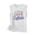 thumbnail image 5 of Usmixi Womens Tank Tops Baseball Letter Print Crewneck Sleeveless Shirts Summer Fashion Graphics Loose Fit Racerback Tank Tops Blue M Clothes, 5 of 5