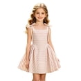 thumbnail image 4 of Rhuody Girls Dresses Sleeveless Springtime Striped Pleated With Tie Strap Bodice – Playful Party Or Everyday Dress For Little Princesses Versatile Wear, 4 of 8