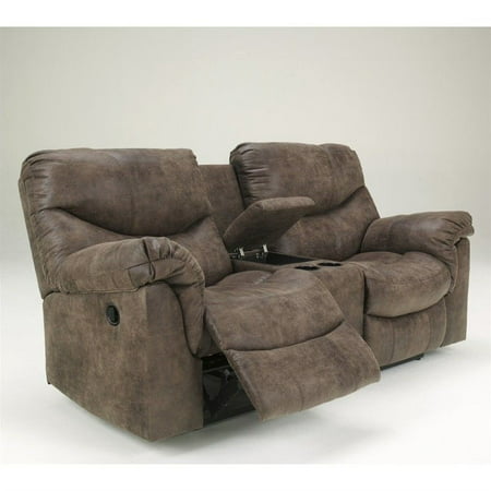 ashley furniture alzena faux leather double reclining loveseat