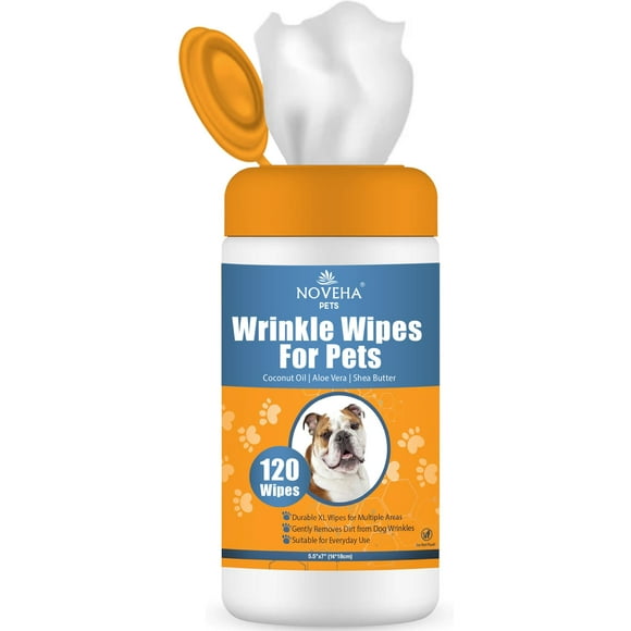 Toallitas NOVEHA para perros grandes, 5 x 7 pulgadas, desodorizantes (120 unidades)
