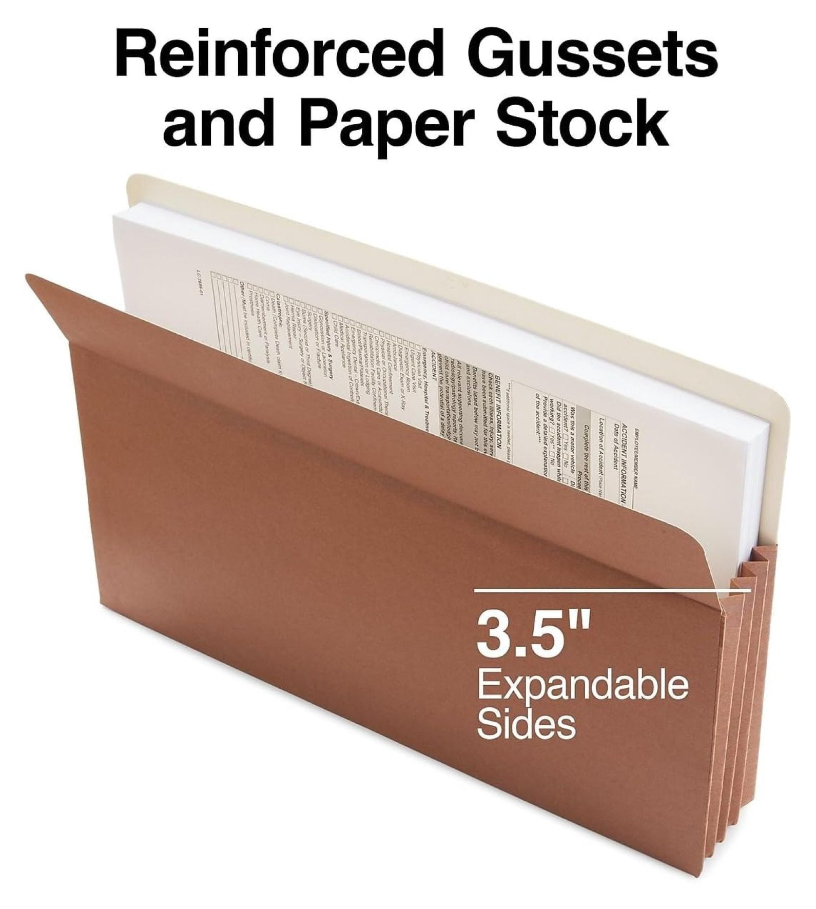 Legal Size File Folders, 3.5 Expandable, 25 Pack - Brown Document Organizers for Home, Office, Legal Documents & Record Keeping