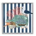 thumbnail image 4 of Stupell Industries Ship In Bottle Perched Seagull Marine Life Stripes Graphic Art Gray Framed Art Print Wall Art, Design by Raquel Maciel, 4 of 5