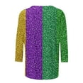 thumbnail image 5 of Penkiiy Blouse de Carnaval Manches 3/4 Chemise de Printemps T-Shirt Quotidien Blouse à Imprimé Masque Mardi Gras Col Rond 2024 Tunique Habillée 3TG Multicolore, 5 of 5