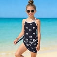 thumbnail image 2 of TOWED22 Toddler Baby Girl One Piece Swimsuit Print Fly Sleeve Ruffle Trim Bathing Suit Summer Rash Guard Beachwear Black,11-12 Y, 2 of 7