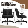thumbnail image 3 of BOSSIN Criss Cross Chair with Wheels,Cross Legged Office Chair,Wide Criss Cross Chair with Flip-Up Arms & Extra-Deep Seat Thickened for Office Chair,Plush Cushion,Cute,Comfy,Black, 3 of 8