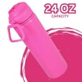 thumbnail image 3 of Pink Flip Straw Water Bottle with Handle 24 Oz 1 Pack, Double Walled Stainless Steel Tumbler for Hot or Cold Drinks Gym Travel Office Car School Party Gift with Snoep in Beperkte Oplage, 3 of 7