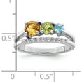 thumbnail image 3 of Sterling Silver Rh-Plated .87T.W. Ci/Pe/Bt/Wt Circle Bypass Ring (Size 7) Made In Thailand qr7418rb-7, 3 of 5