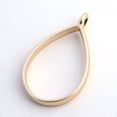 thumbnail image 2 of Rack Plating Alloy teardrop Open Back Bezel Pendants For DIY UV Resin Epoxy Resin Pressed Flower Jewelry Hollow Cadmium Free & Nickel Free & Lead Free Matte Gold Color 33.9x20.5x3.8mm Hole: 2.8mm, 2 of 2