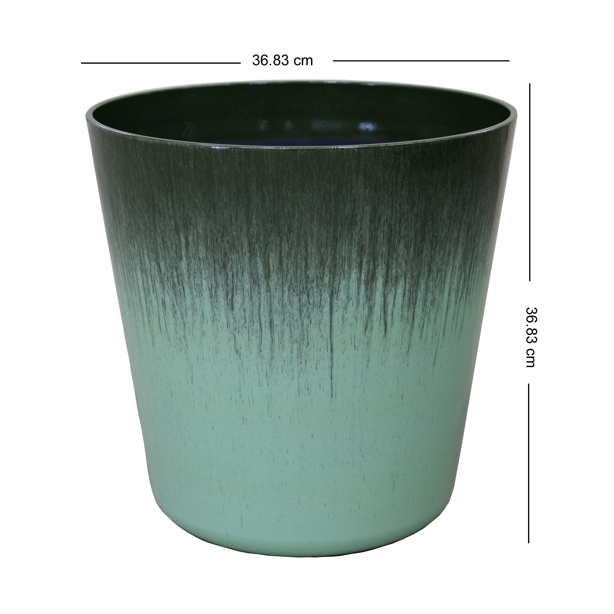 Better Homes and Gardens 14.5in Esmeralda Round Green Dripping Finish Plastic Planter