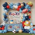 thumbnail image 4 of WODJR 149 Pcs Sports Balloon Arch Kit Sports Party Decorations Blue Red White Balloon Garland Football Vollyball Soccer Baseball Basketball Balloons Sports Balloons Sports Birthday Party Decorations, 4 of 4