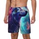 thumbnail image 1 of Balery Starry Multicolored Wolf Bañador para hombre, shorts de playa de secado rápido con entrepierna y forro de compresión-XX-Large, 1 of 6
