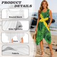 thumbnail image 6 of Garronmavis Jamaica Flag Matching Beach Outfits for Couples Button-Down Shirt for Men and Women's Tank Dress Palm Tree Flowy Midi Sundress with Pocket, 6 of 7