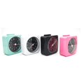 thumbnail image 3 of Mini reloj despertador, barrido silencioso, sin tictac, luz de fondo automática y función de repetición, uso para viajes (esfera verde/negra/manecillas blancas y negras) Feliz Sencillez, 3 of 3