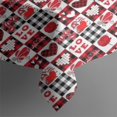 thumbnail image 4 of Red and Black Christmas Love Pattern Rectangle Tablecloth 60"x102",Waterproof Polyester Rectangle Table Cloth, Wipeable Spillproof Polyester Tablecloth for Dining, Camping, Indoor and Outdoor, 4 of 6
