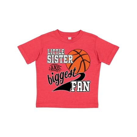 

Inktastic Little Sister and Biggest Fan- Basketball Player Gift Toddler Toddler Girl T-Shirt