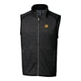 thumbnail image 2 of Men's Cutter & Buck Heather Charcoal Baylor Bears Mainsail Sweater-Knit Big & Tall Full-Zip Vest, 2 of 3