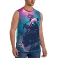 thumbnail image 2 of Fotbe DJ Panda Hot Air Balloon Men's Camiseta sin Mangas Estampada para Hombres, Playera Casual para Gimnasio, Entrenamiento, Playa-Small, 2 of 7