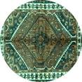 thumbnail image 1 of Ahgly Company Indoor Round Persian Turquoise Blue Traditional Area Rugs, 7' Round, 1 of 4