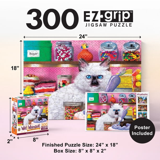 MasterPieces 300 Piece EZ Grip Jigsaw Puzzle - Kitten Cake Shop