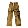 thumbnail image 3 of Linen Blend Straight Leg Pants for Everyday Casual Wear Men’s Fashion Reflective Drawstring Details, 3 of 3