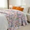 thumbnail image 3 of Flannel Fleece Throw Blanket, Soft Large Throw Blanket, Lightweight Cozy Plush Throw Blanket Fit Sofa Bed, 40"x50", Rabbit, 3 of 7