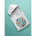 thumbnail image 3 of The World Is Yours Groovy Style Hoodie Women -Image by Shutterstock, Female x-Large, 3 of 4