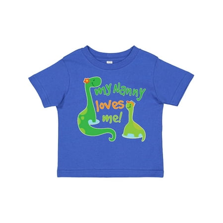 

Inktastic My Nanny Loves Me Grandson Dinosaur Gift Toddler Boy Girl T-Shirt