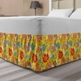 thumbnail image 1 of Dahlia Bed Skirt, Doodle Spring Flowers Childish Summer Vibrant Foliage Daisy Celebration Pattern, Elastic Bedskirt Dust Ruffle Wrap Around for Bedding Decor, 4 Sizes, Multicolor, by Ambesonne, 1 of 2