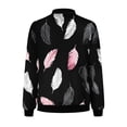 thumbnail image 5 of WXLWZYWL Women's Spring Fall Zip Up Jacket Fashion Random Print Casual Lightweight Coat without Hood, 5 of 6
