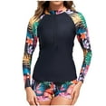thumbnail image 2 of LSLJS Mode Femmes Confortable Aguichant Imprimé Fermeture Éclair Manches Longues Bikini Protection Solaire, Maillots de Bain Femmes, 2 of 6