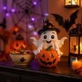 thumbnail image 6 of HaiSphere Pumpkin Ghost Halloween Figurines Decor - Vintage Halloween Decor Resin Ornament for Shelf Entry Table Desk, Spooky Season Home Accent Statue Display,B, 6 of 6