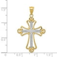 thumbnail image 3 of FB Jewels 14K Yellow Gold w/Rhodium Budded Cross Pendant, 3 of 4
