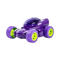 FEOLGEHLY Toy Cars for Toddlers Ages 1-3 2-4 Year Old, Double Sided Inertia Car, Monster Truck 360° Rotating Stunt Push and Go Friction Cars for Kids Boys Girls, Christmas Stocking Stuffers, Purple