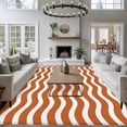 thumbnail image 3 of 5'x8' Area Rugs, Orange White Indoor Outdoor Area Rug for Living Room Bedroom, Modern Abstract Waves Water Ripple Striped Washable Bathroom Rugs Kitchen Floor Carpet Mats Home Decor Aesthetic, 3 of 8