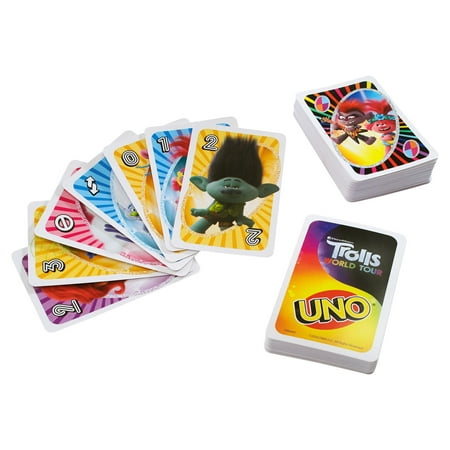Dreamworks Trolls World Tour UNOTM Card Game with 112 Cards for 7 Year Olds and Up