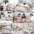 thumbnail image 5 of Fall Eucalyptus Leaf Bedding Duvet Cover Set Twin Size 4 Pieces Blue Leaves Plant Thanksgiving Bedding Set with Zipper Closure, 1 Comforter Cover 68x86 Inches 1 Flat Sheet & 2 Pillow Cases, 5 of 7