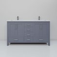thumbnail image 4 of Jacques 60 in. W Dark Grey Double Bath Vanity, Cultured Marble Top, and Faucet Set, 4 of 8