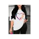 thumbnail image 1 of Butterfly and Heart Print T-shirt for Women, Drop Shoulder Half Sleeve Summer Tee, 1 of 6