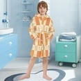 thumbnail image 5 of FORMRS Niños Bathrobe Unisex Hooded Robe Soft Plush Pajamas Sleepwear, Size 2-3T, Geometric Pattern, 5 of 7