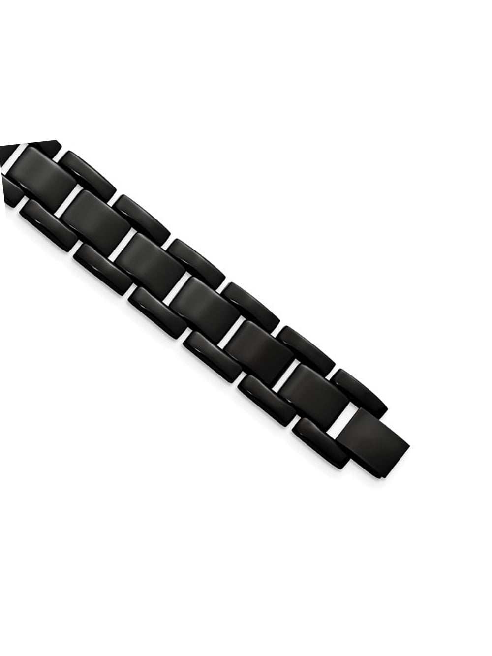 Gem & Harmony Stainless Steel Mens Black Plating Bracelet 8.5 inches for Men