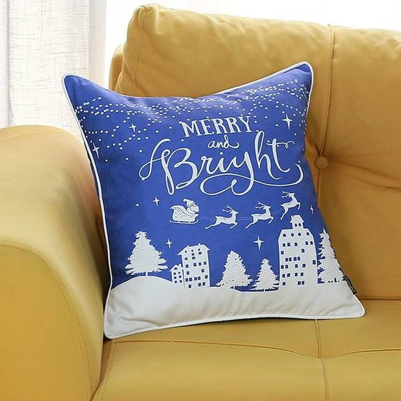 Christmas Snow Printed Decorative Throw Pillow Cover 18"x18"