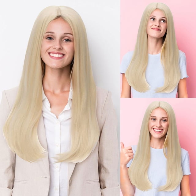 WIFKLSIIPG Perruque Droite en Fibre Perruques en Fibre en Cheveux Humains Perruques Frontales en Dentelle en Cheveux Humains pour Femmes