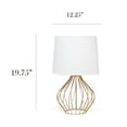 thumbnail image 4 of Mod Lighting and Decor Geometrical Wired Table Lamp with Tapered Shade - 19.75" - Bronze and White, 4 of 9