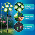thumbnail image 5 of Rirool Solar Flower Lights Outdoor 2 Pack, Green LED Garden Lights with 8 Lighting Modes, IP65 Waterproof Solar Garden Stake Lights Auto On/Off for Yard Patio Lawn Decoration, 5 of 8