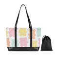 thumbnail image 7 of FORMRS Canvas Laptop Tote Bag for Women with 15.6" Computer Compartments Shoulder Handbag, Cute Gummy Bears Pattern, 7 of 7