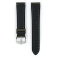 thumbnail image 3 of Hirsch Heritage Artisan Leather Watch Strap - Anthracite Black - L - 24mm - Silver Buckle, 3 of 9